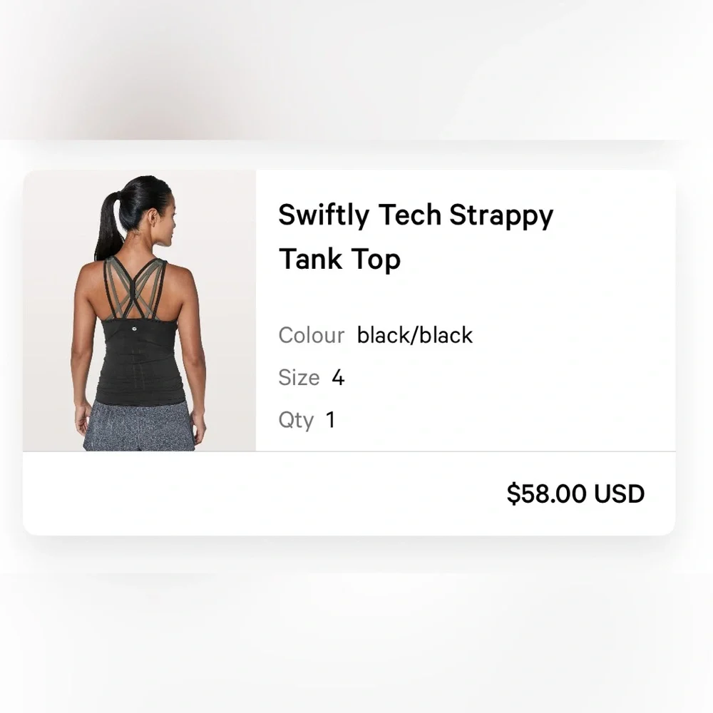 Lululemon swiftly tech Black Women's Strappy Top - Picture 5 of 5